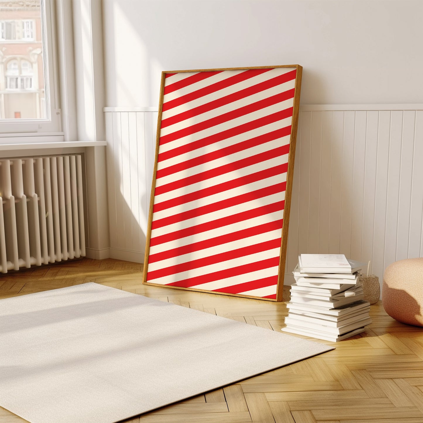 Red Diagonal Stripes | Digital Print