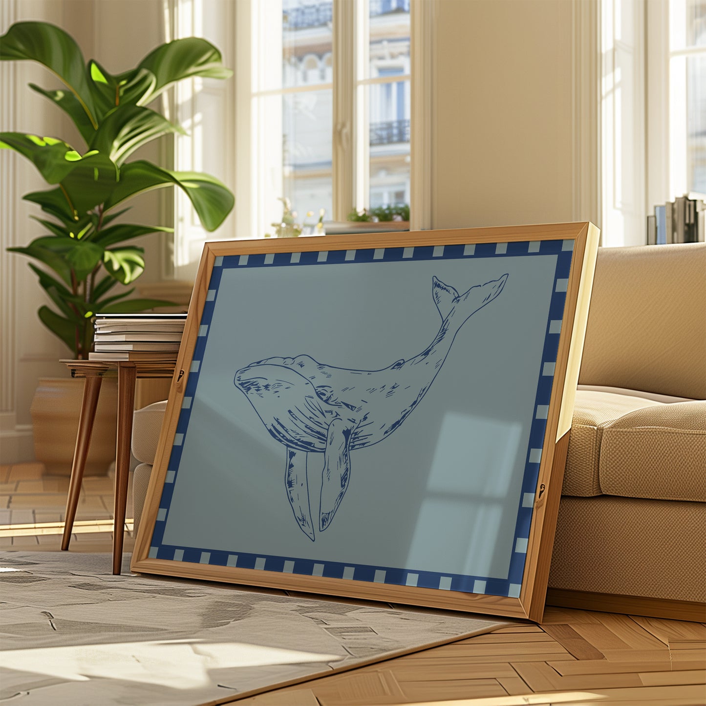 Whale Illustration Blue | Digital Print