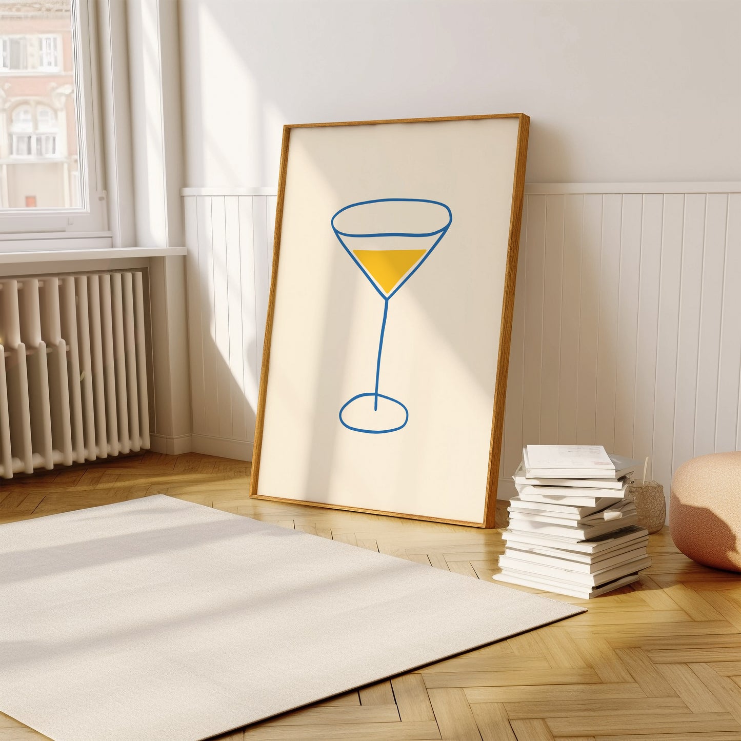 Yellow Blue Martini Illustration | Digital Print