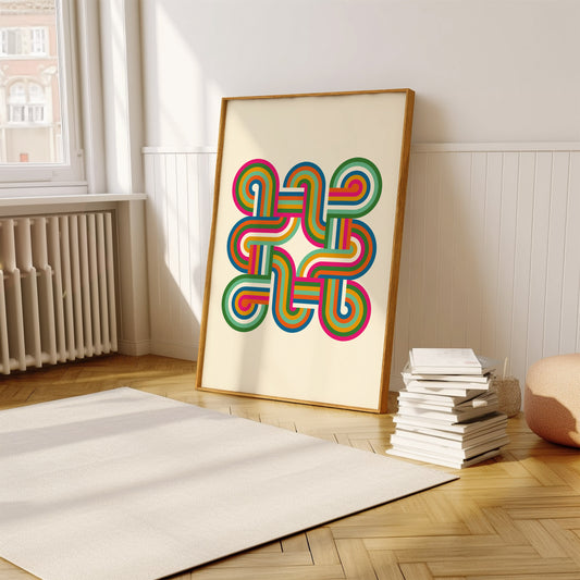 Colourful Layered Intertwined Pattern | Digital Print