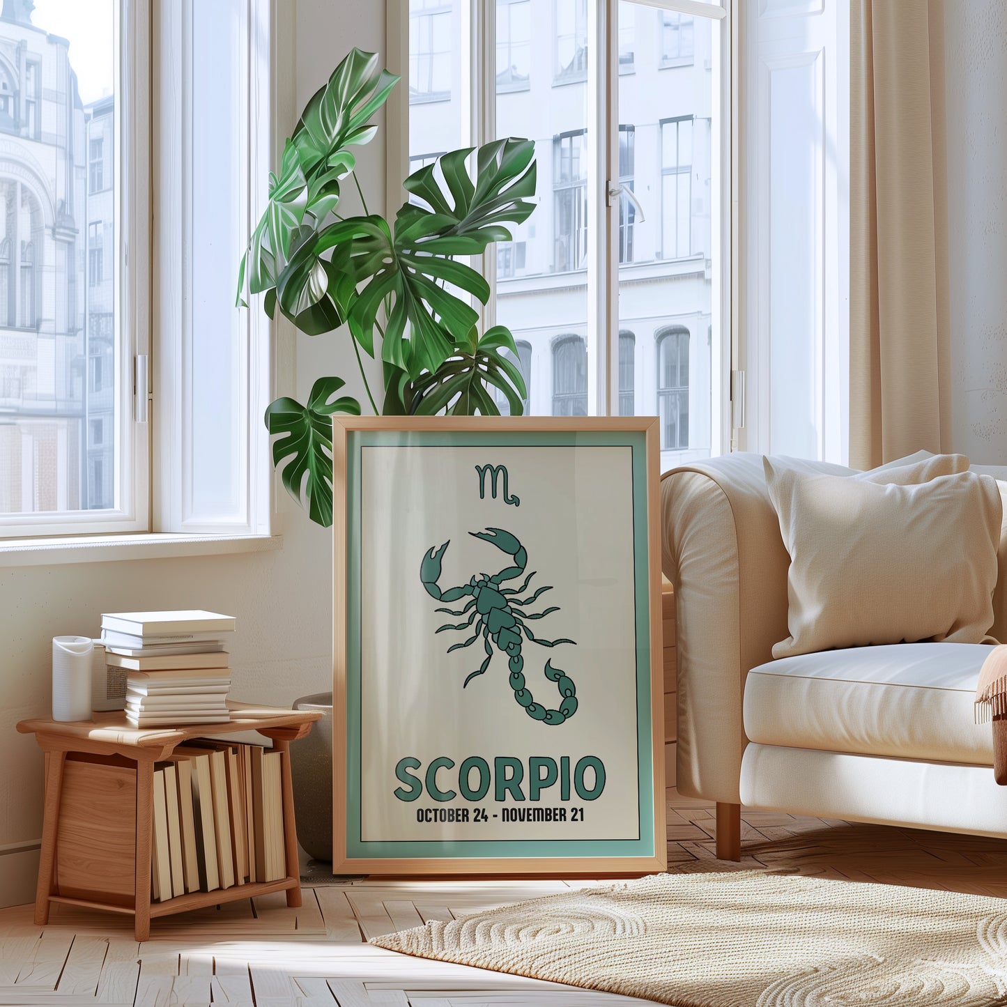 Scorpio | Star Sign Illustration | Zodiac Print | Astrology Art | Blue | Digital Print