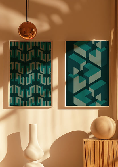 Blue Geometric Pattern | Digital Print