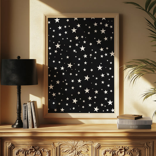 Small Stars | Black | Digital Print