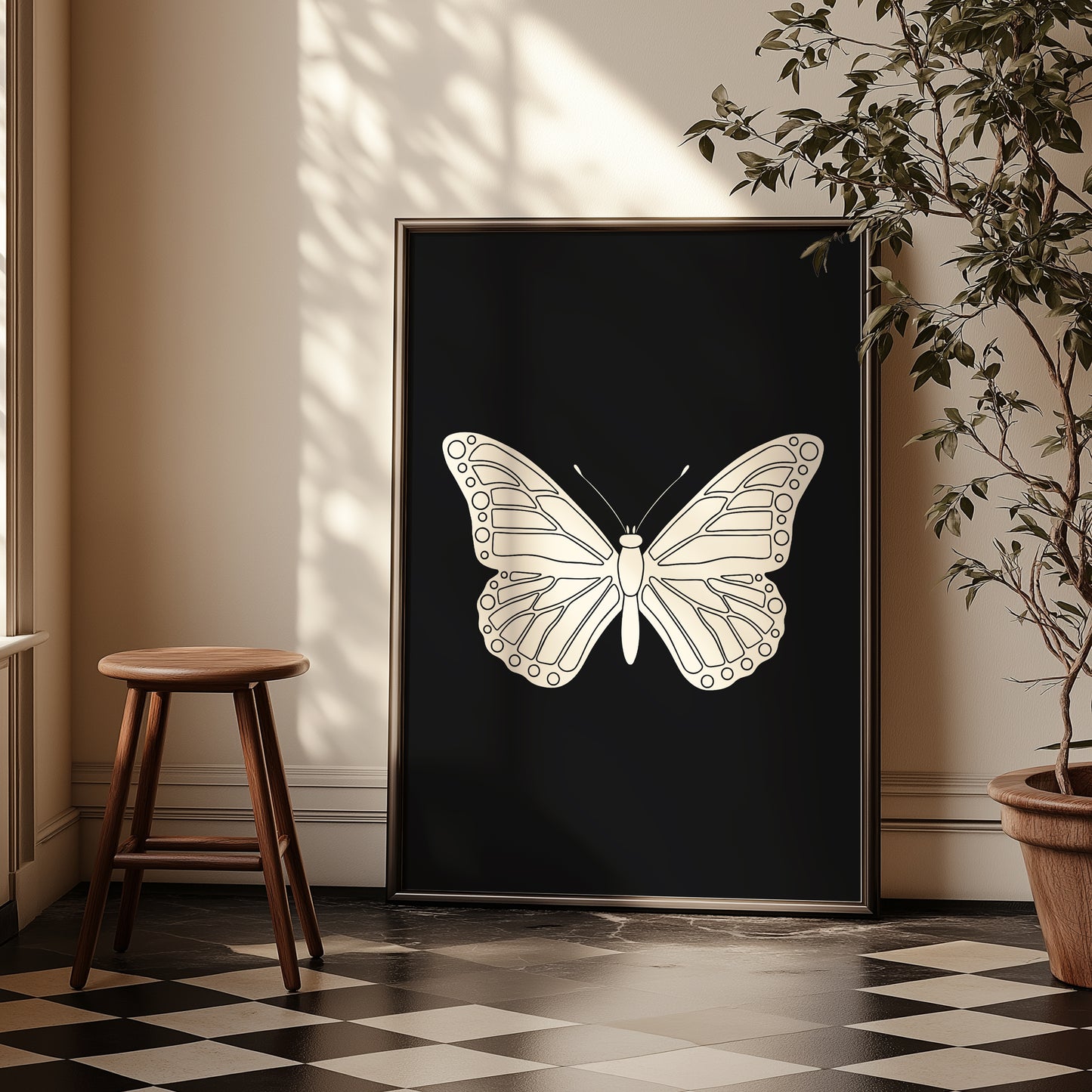 Butterfly Illustration | Black | Digital Print