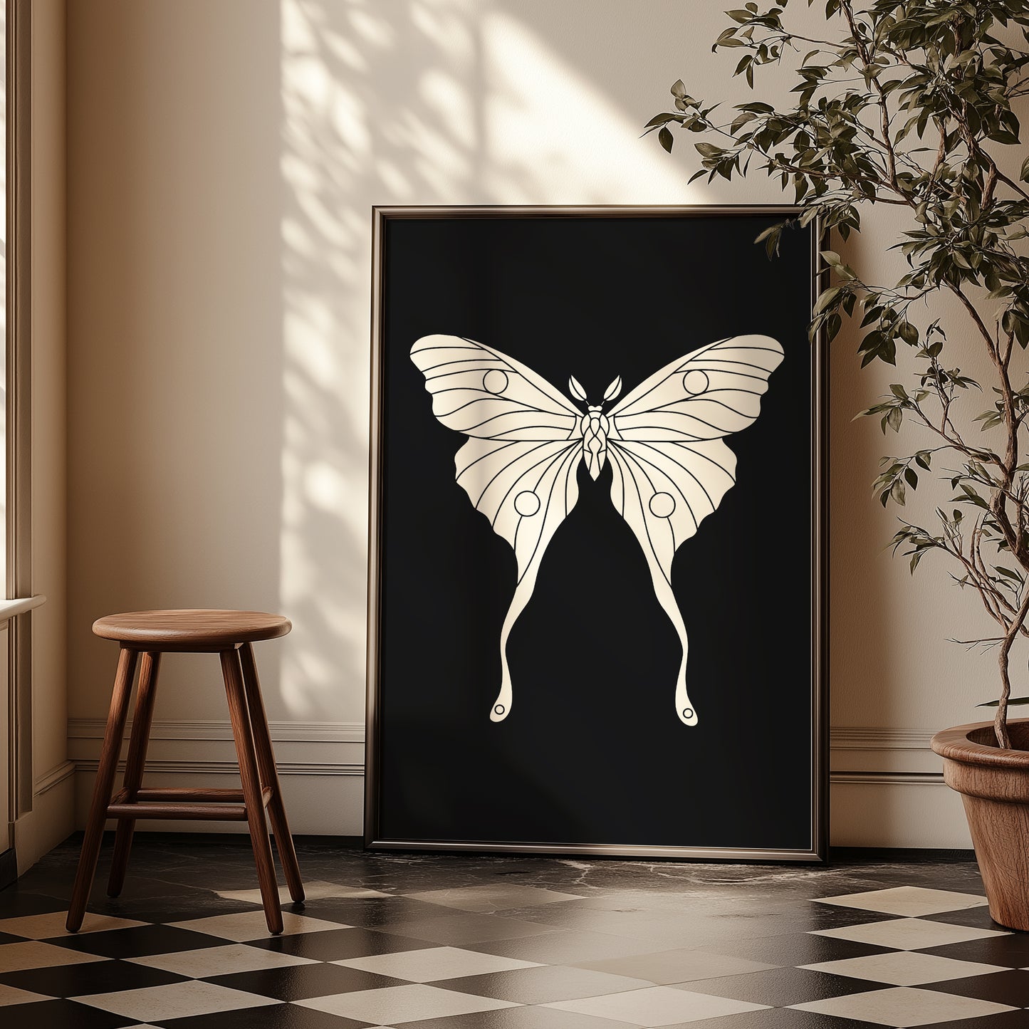 Butterfly Illustration | Black | Digital Print