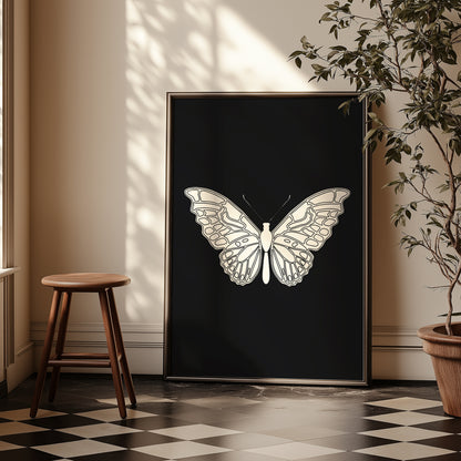 Butterfly Illustration | Black | Digital Print