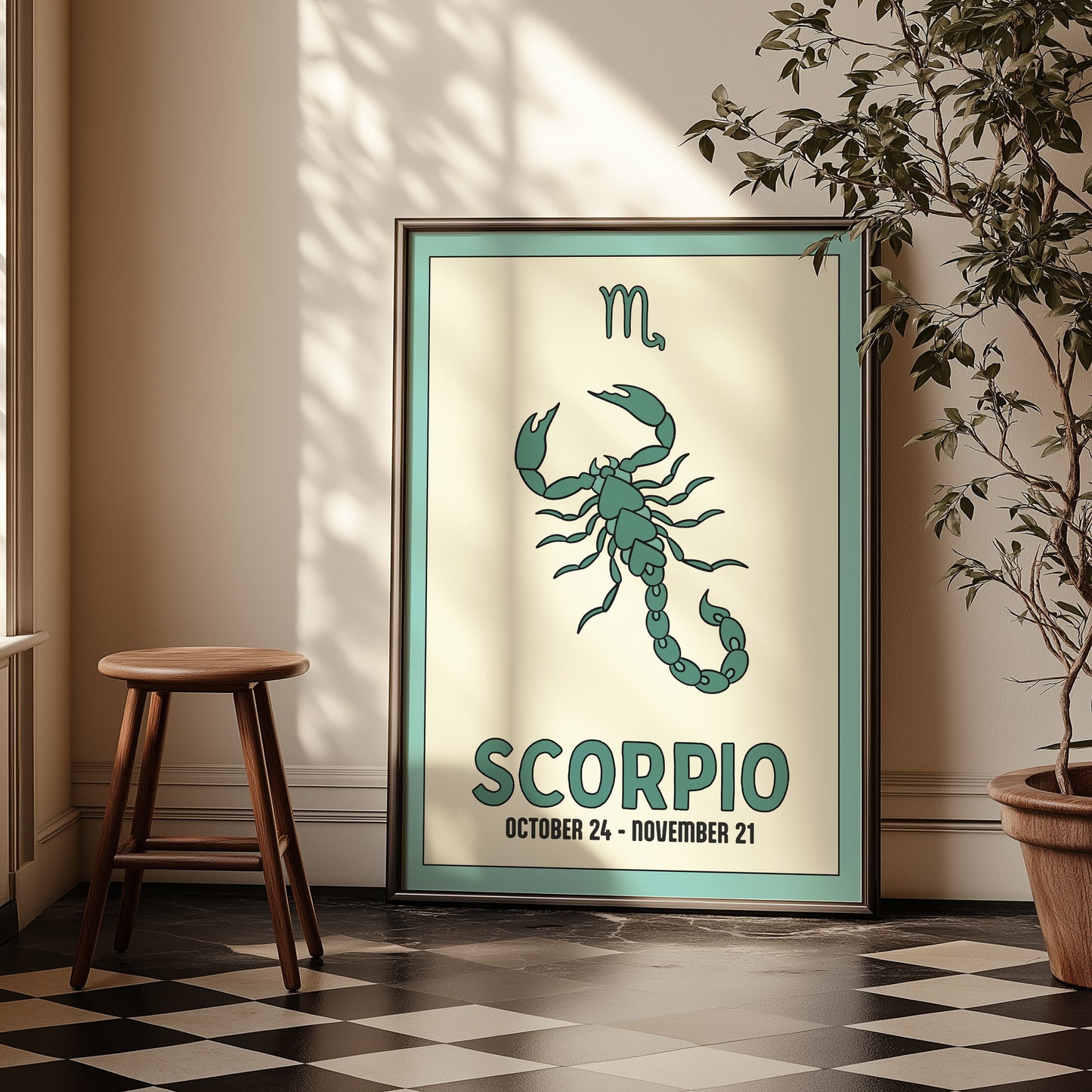 Scorpio | Star Sign Illustration | Zodiac Print | Astrology Art | Blue | Digital Print