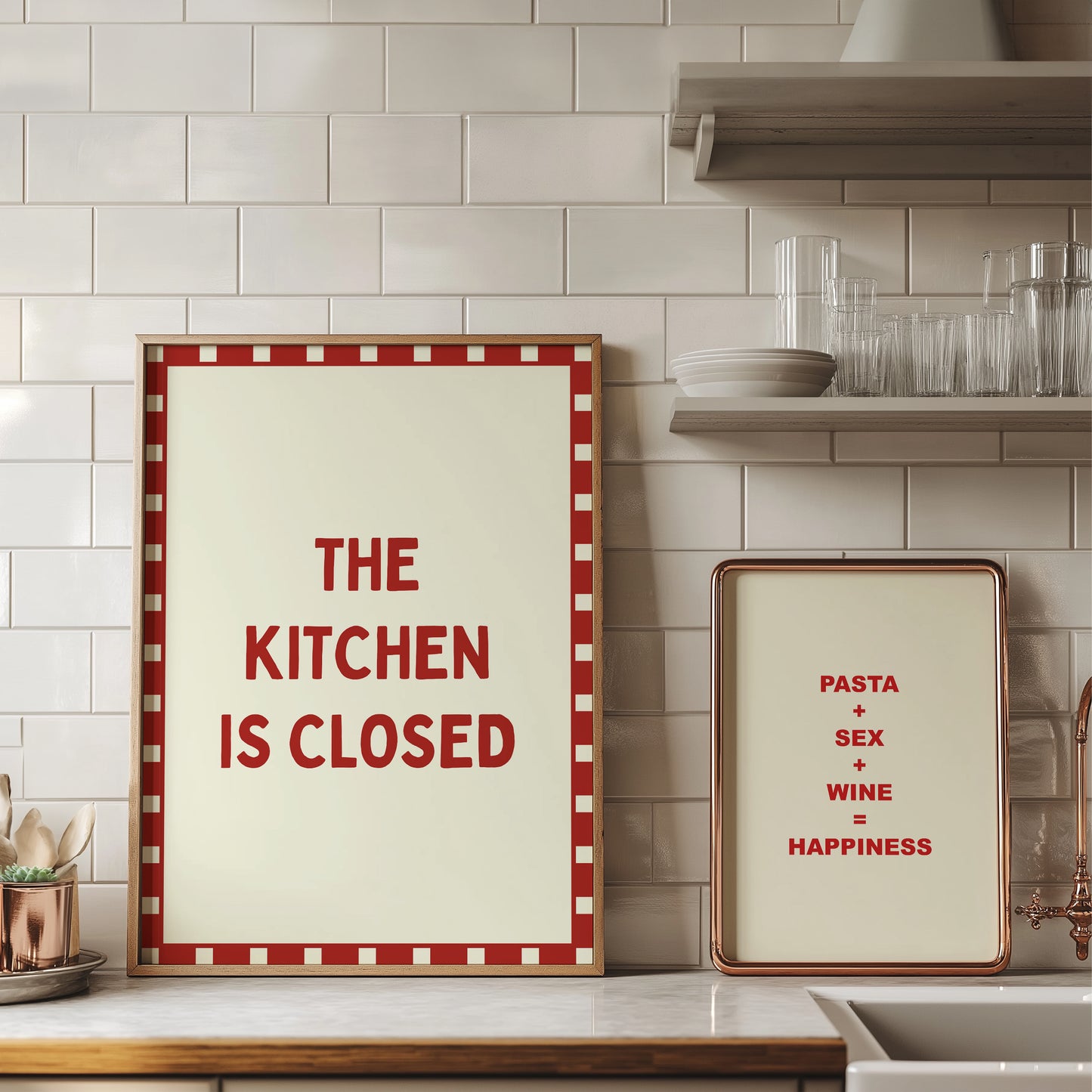 The Kitchen Is Closed | Red | Digital Print