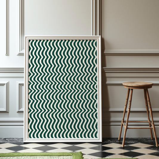 Small Squiggle Pattern Green | Digital Print