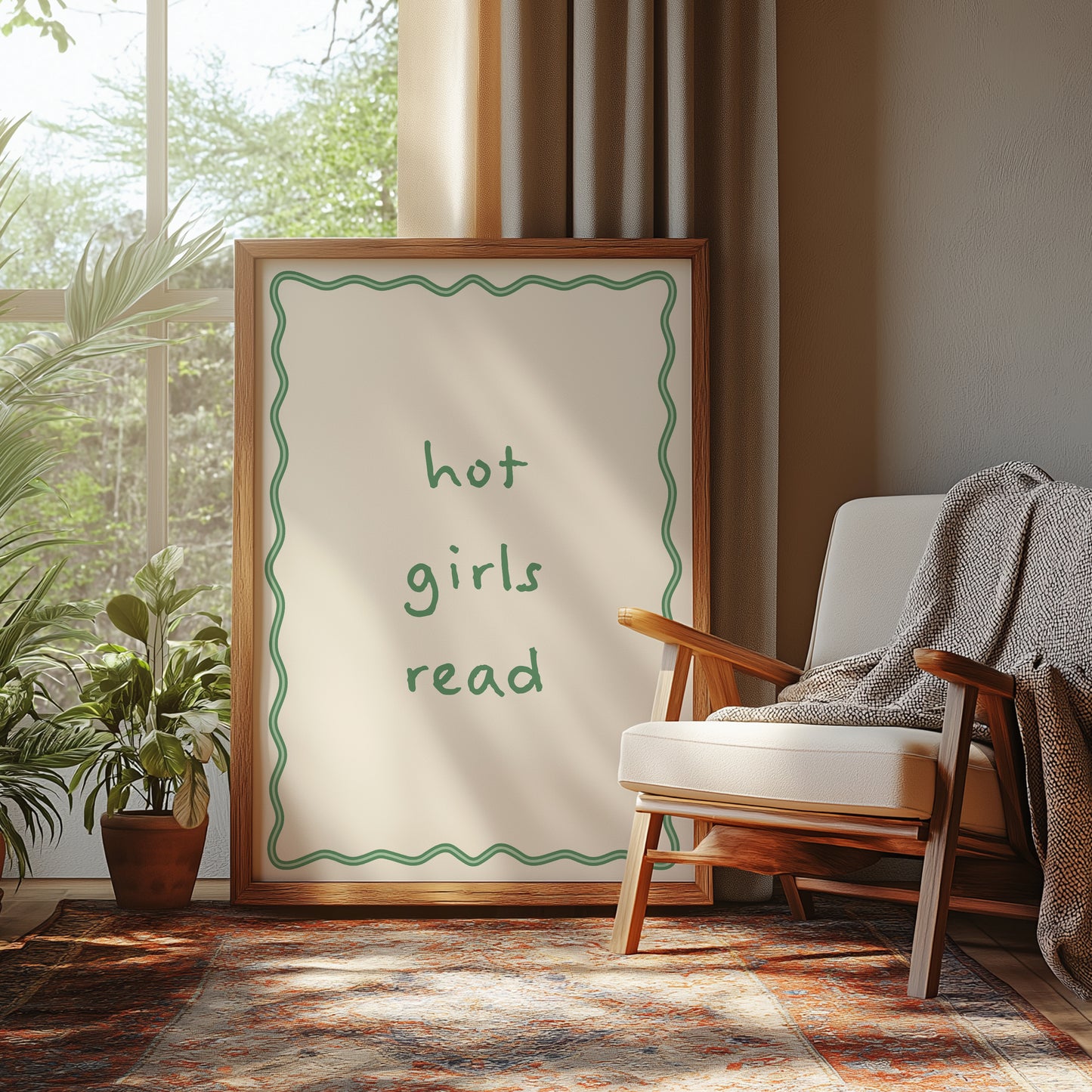 Hot Girls Read | Green | Digital Print