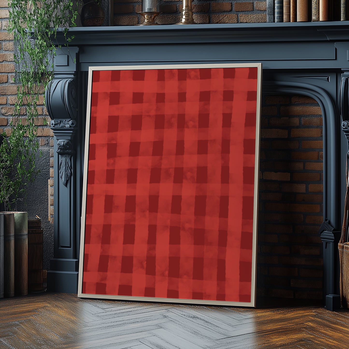 Grid Pattern Reds Watercolour | Digital Print