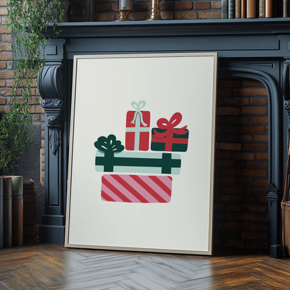 Pile Of Gifts Illustration | Digital Print