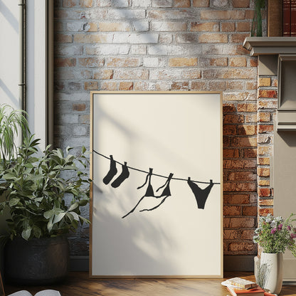 Washing Line | Black | Digital Print