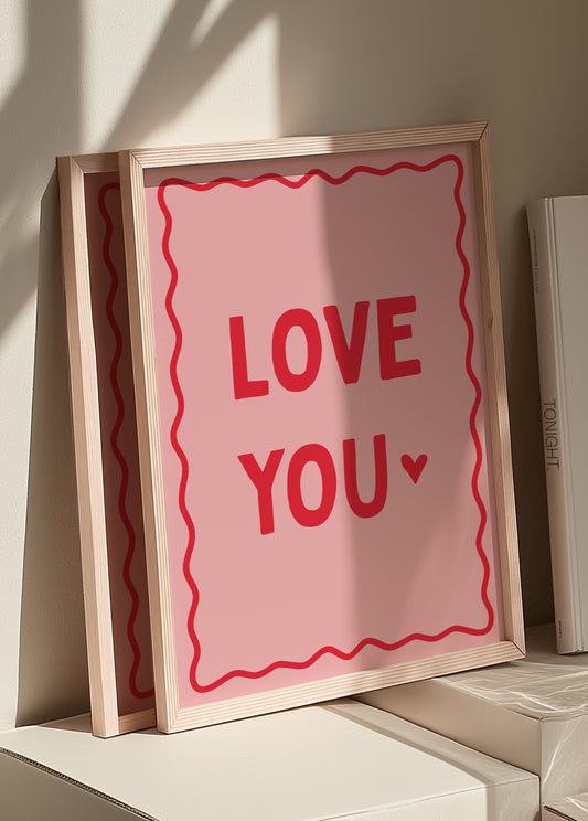 Love You | Red Pink | Digital Print