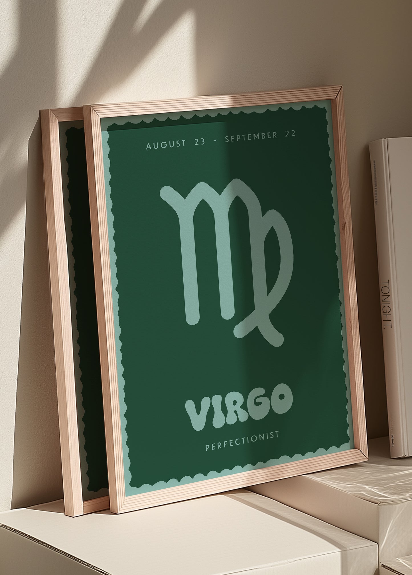 Virgo | Star Sign | Zodiac Print | Astrology Art | Green Blue | Digital Print