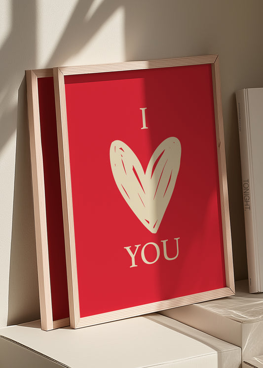 I Heart You | Red | Illustration Design | Digital Print