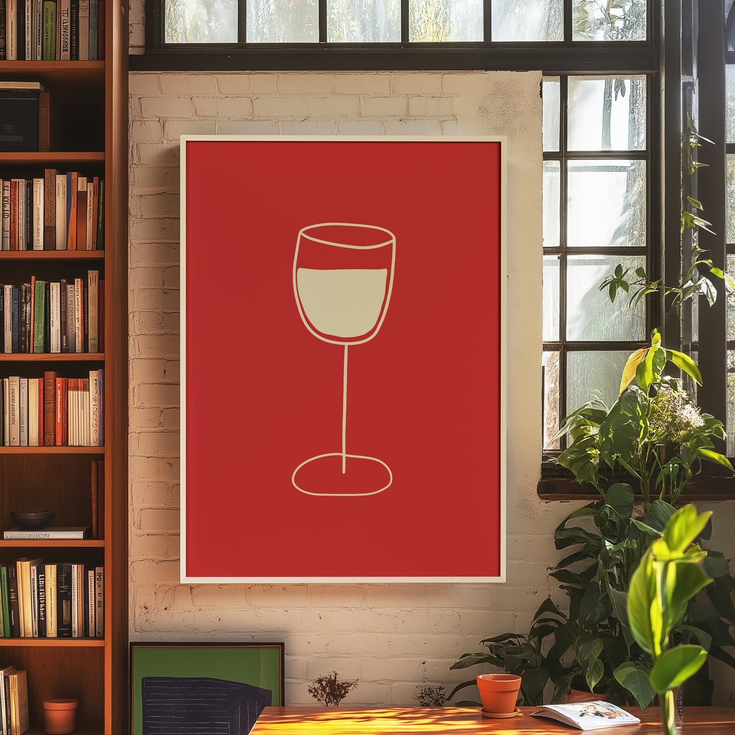 Glass Of Wine Illustration | Red | Digital Print