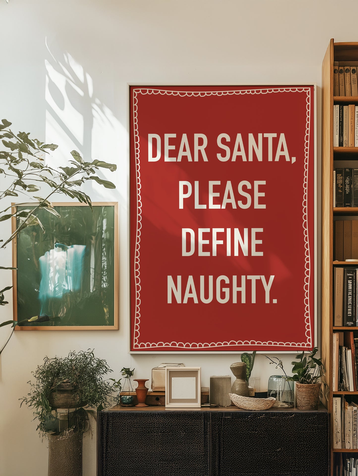 Dear Santa, Please Define Naughty | Red | Digital Print