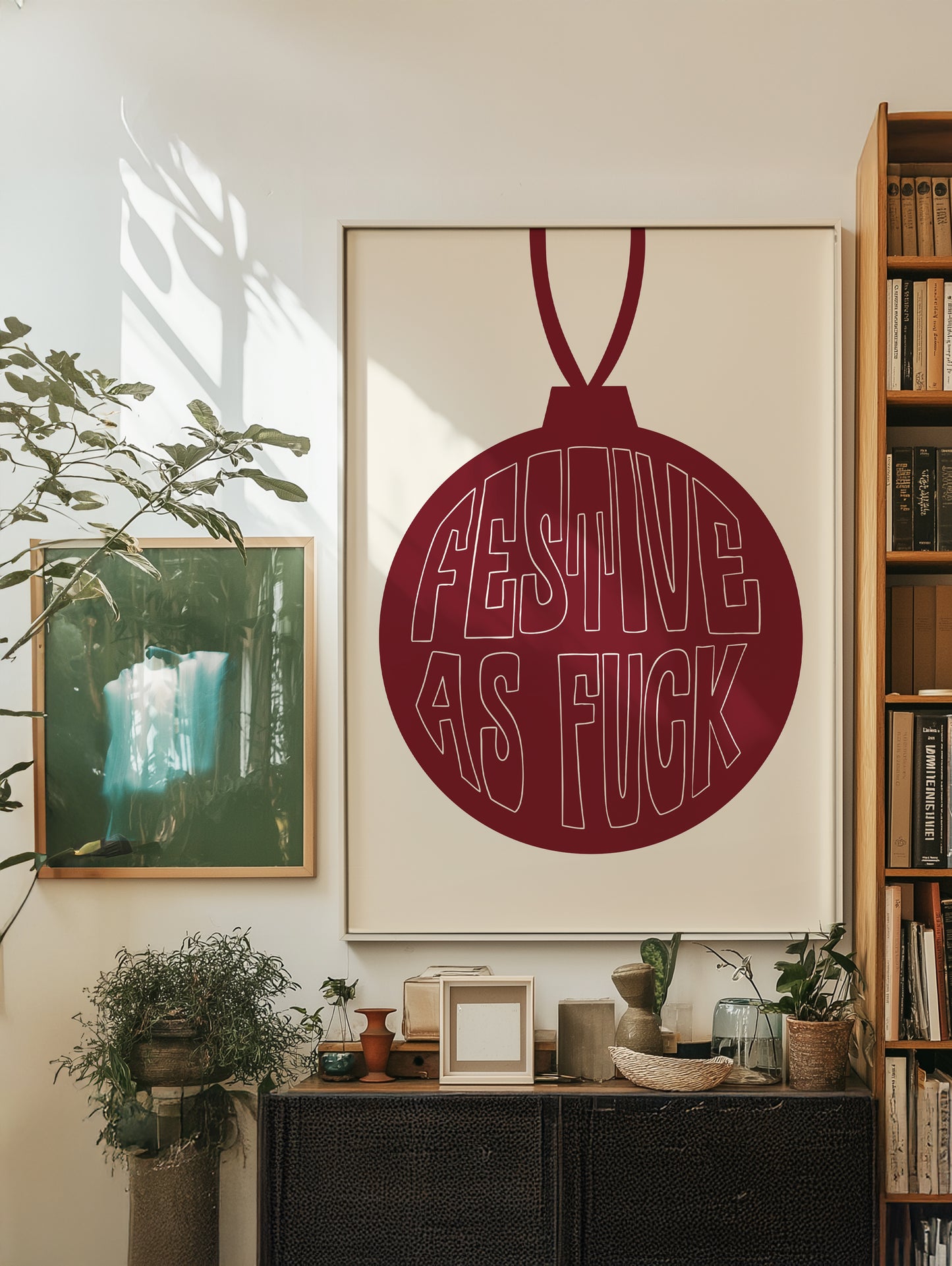 Festive As Fuck Red Cream | Digital Print