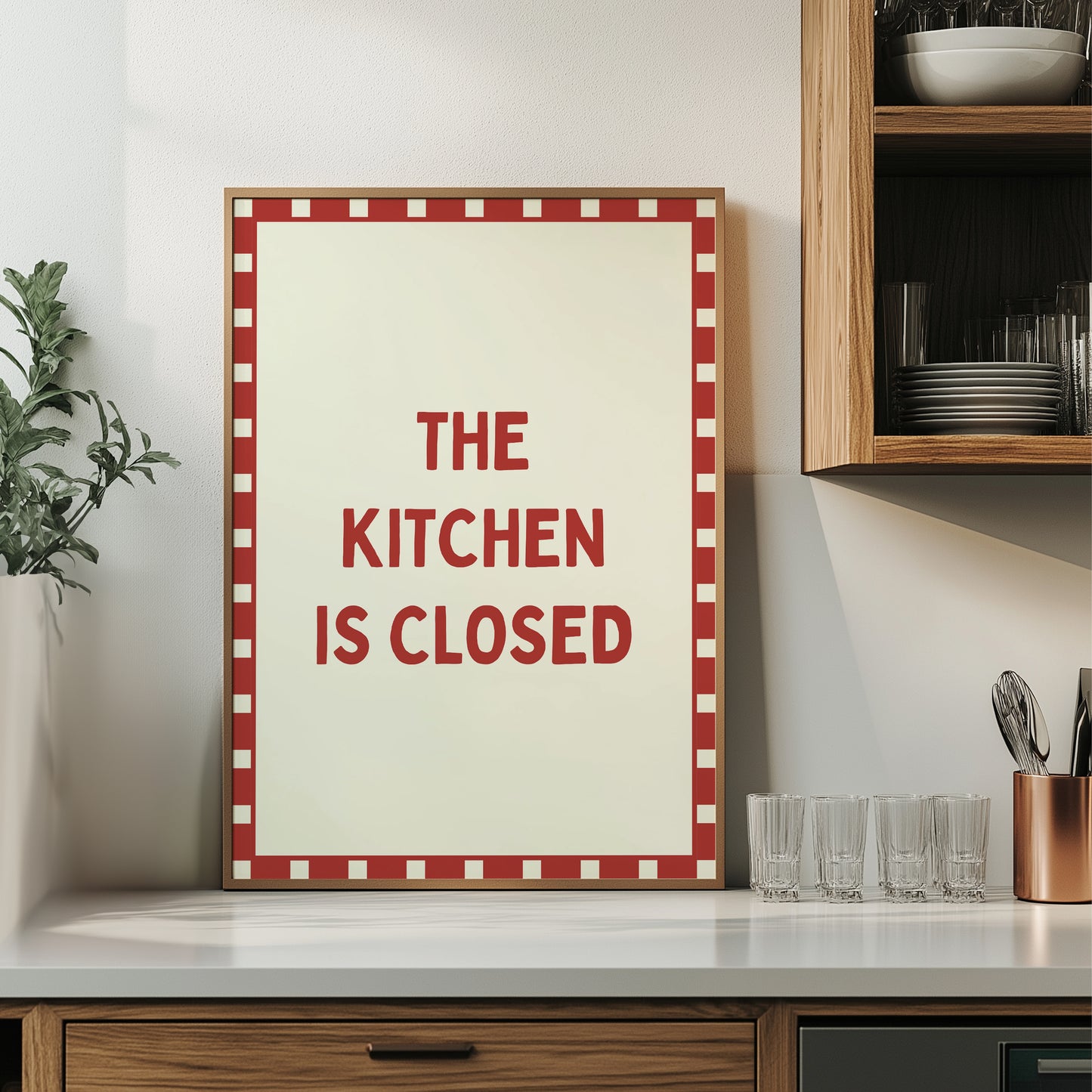 The Kitchen Is Closed | Red | Digital Print