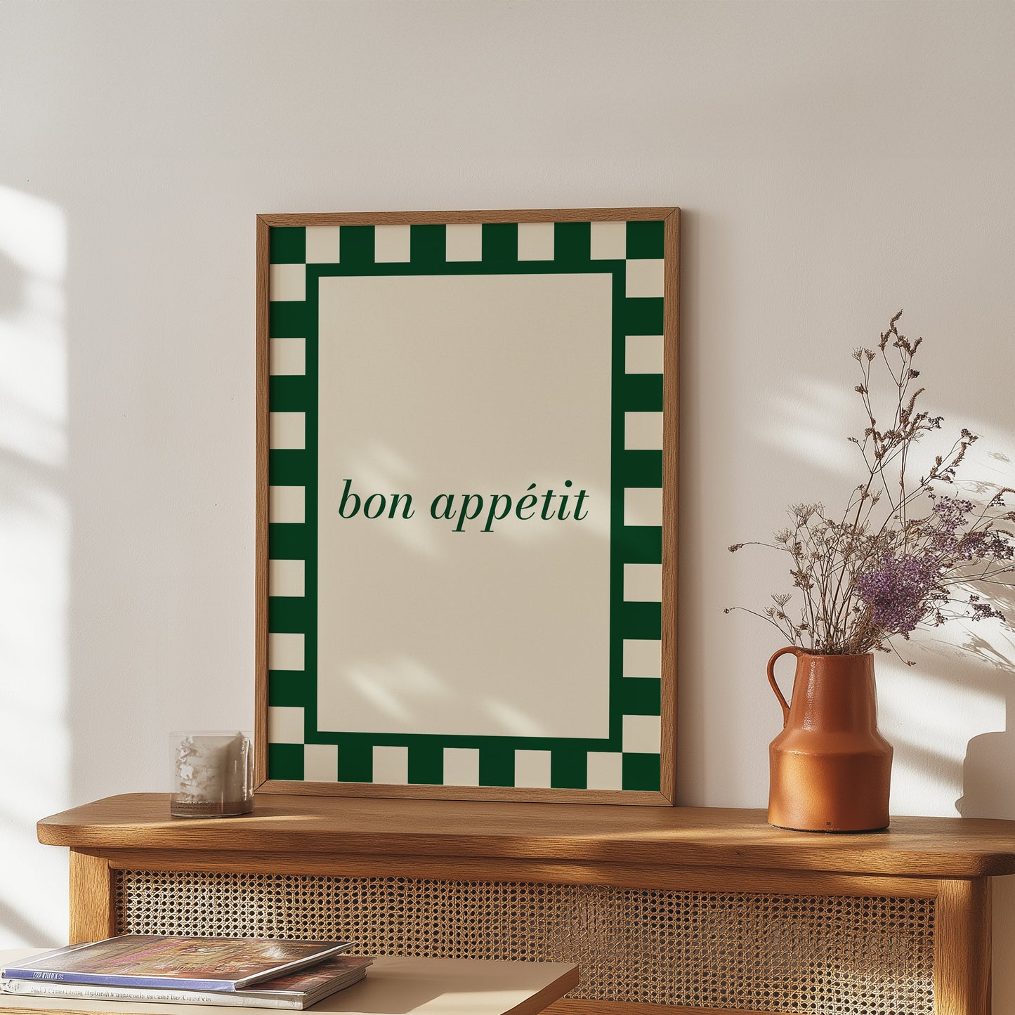 Bon Appetit Checkered | Green | Digital Print