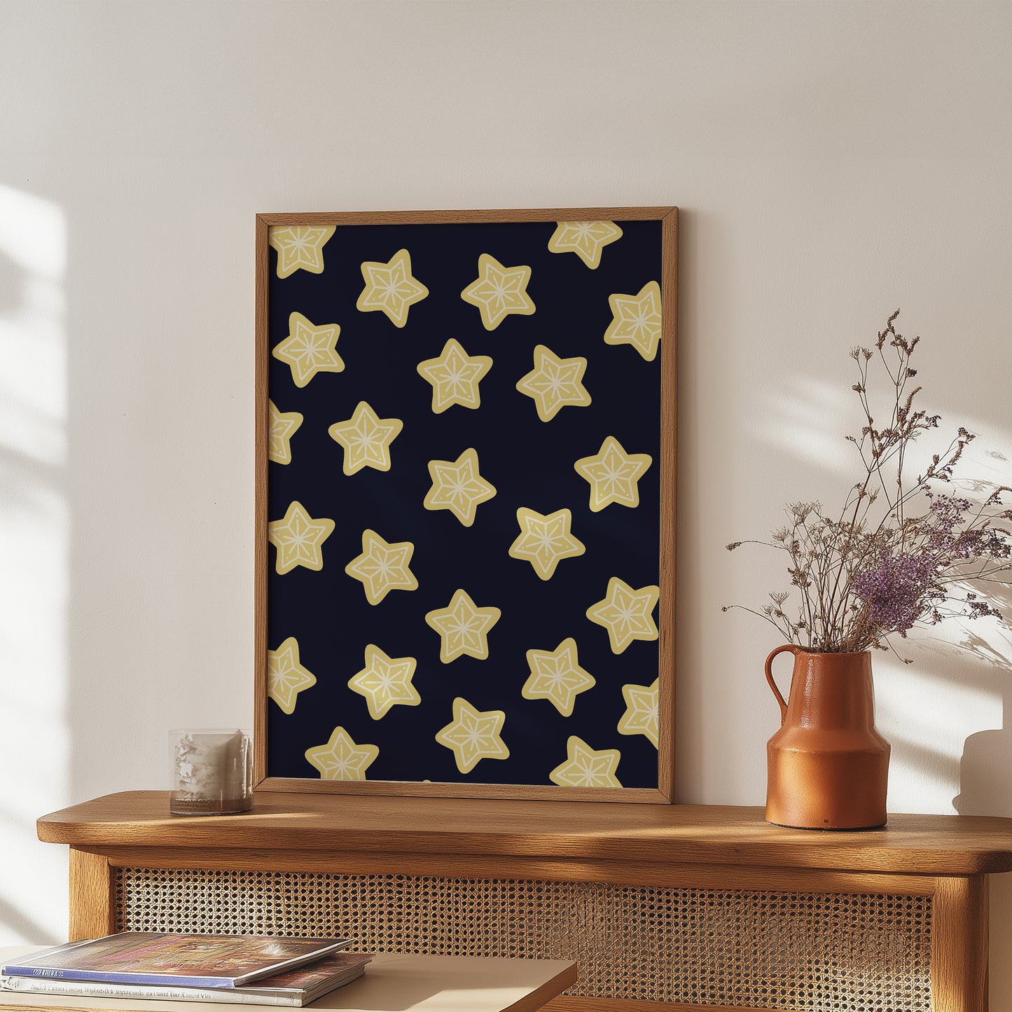 Stars Pattern Yellow Blue | Digital Print