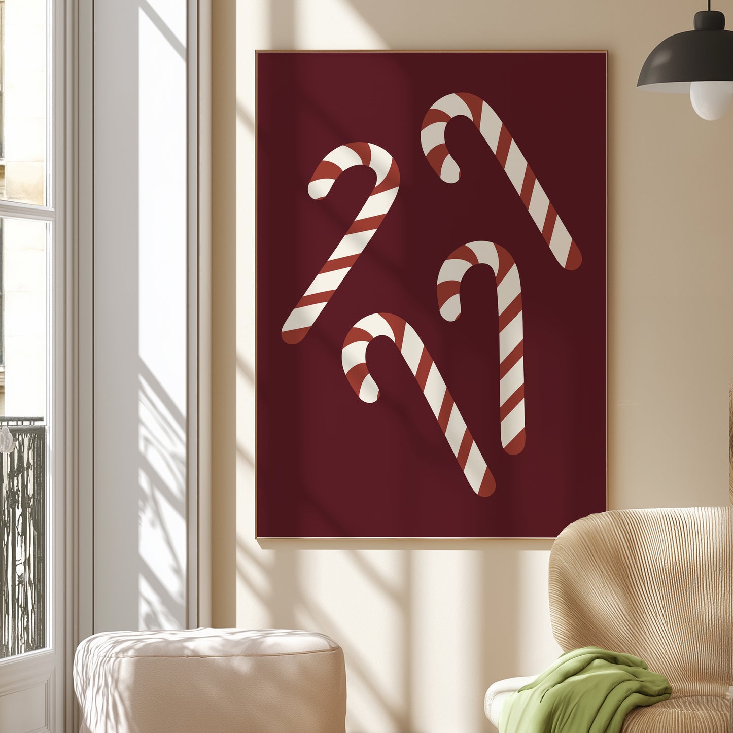 Candy Canes Illustration Red | Digital Print