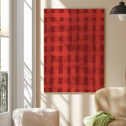 Grid Pattern Reds Watercolour | Digital Print