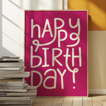 Happy Birthday Hot Pink | Digital Print