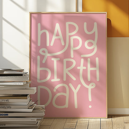 Happy Birthday Pink | Digital Print