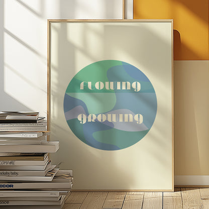 Flowing Growing | Blue Green | Illustration Design | Digital Print