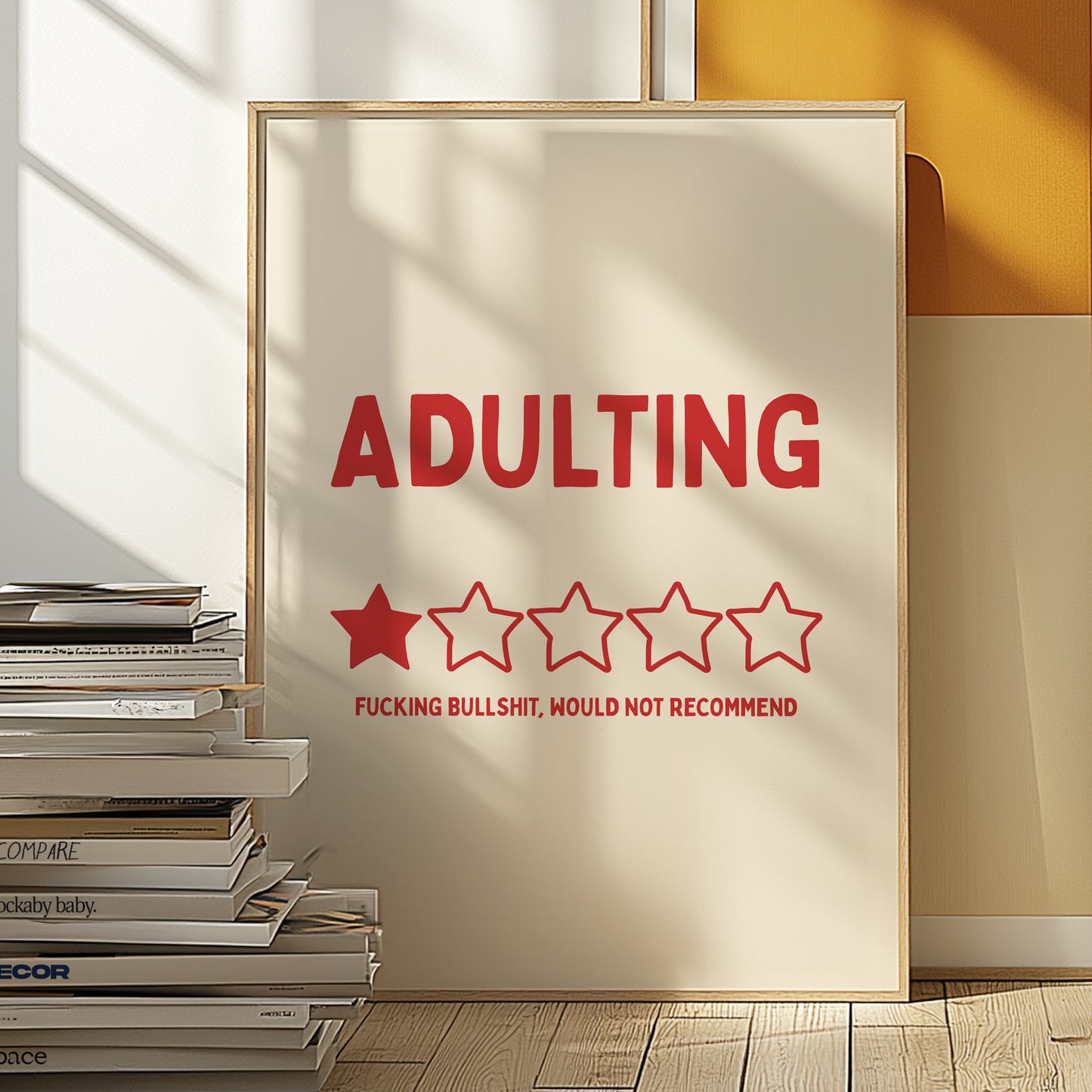 Adulting 1 Star | Red | Digital Print