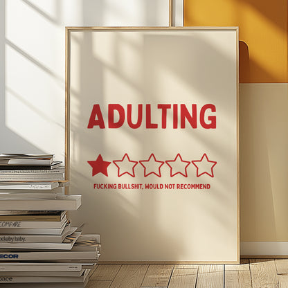 Adulting 1 Star | Red | Digital Print