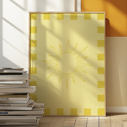 Sun Illustration Yellow | Digital Print