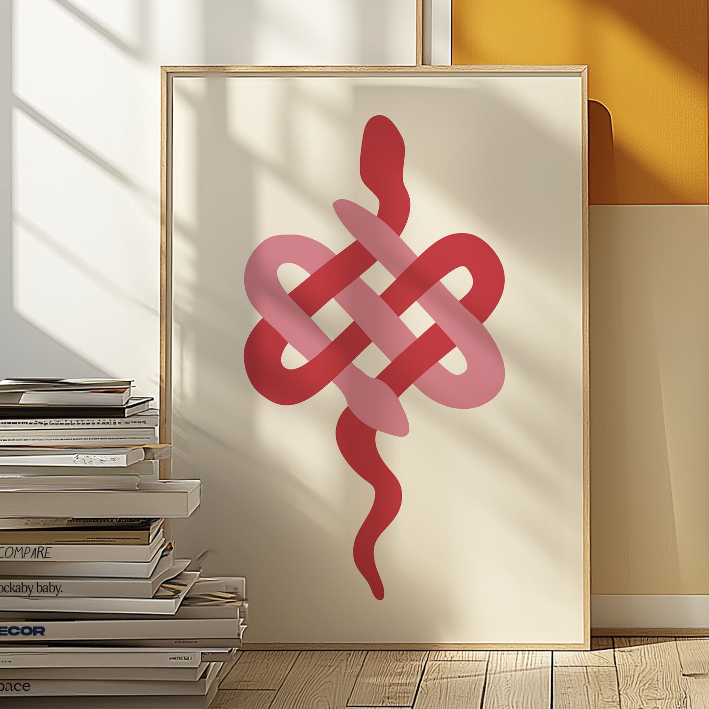 Snake Illustration Pink Red | Digital Print