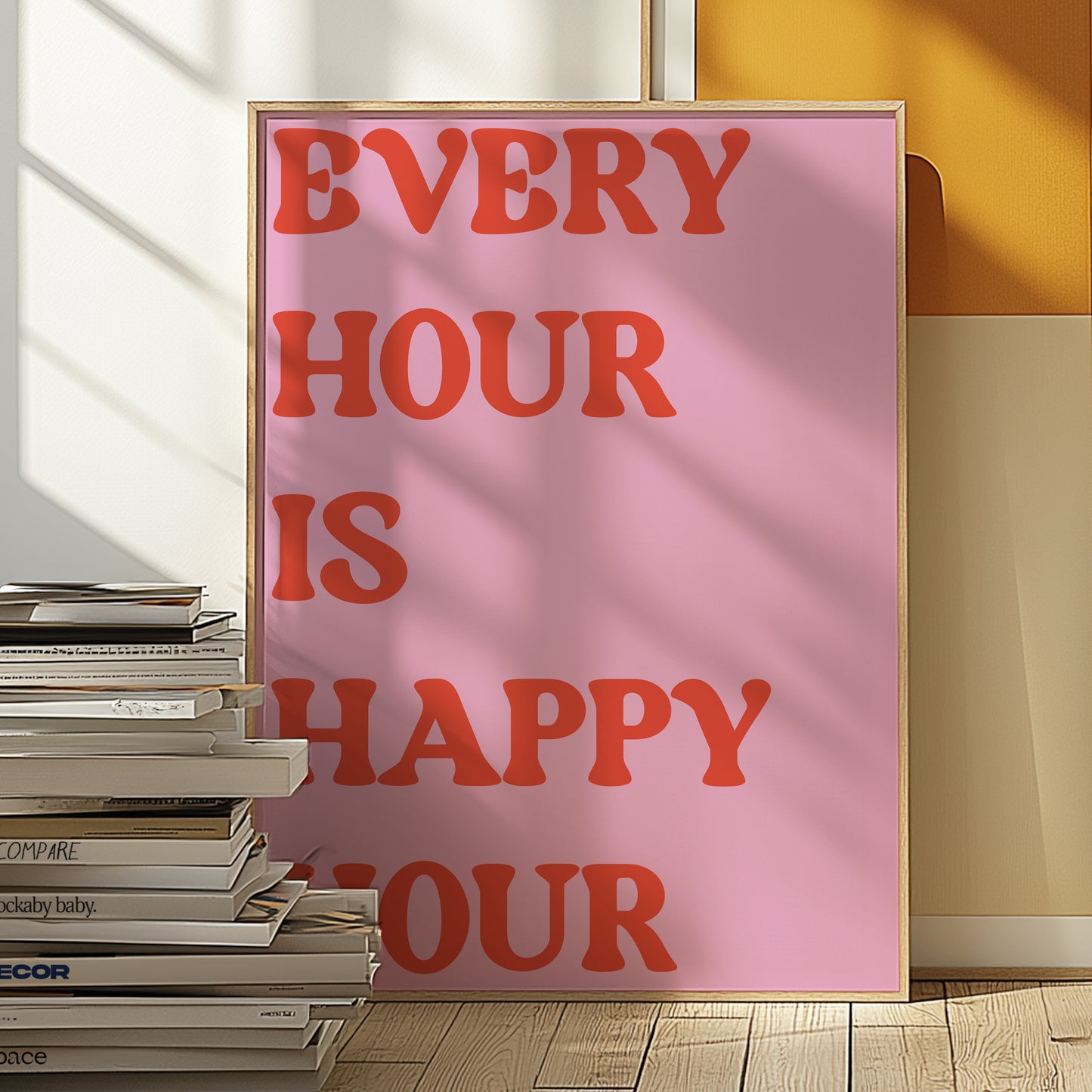 Every Hour Is Happy Hour Pink Red | Digital Print