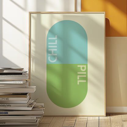 Chill Pill | Blue Green | Illustration Design | Digital Print