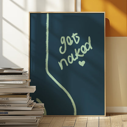 Get Naked Illustration | Blue Green | Illustration Design | Digital Print