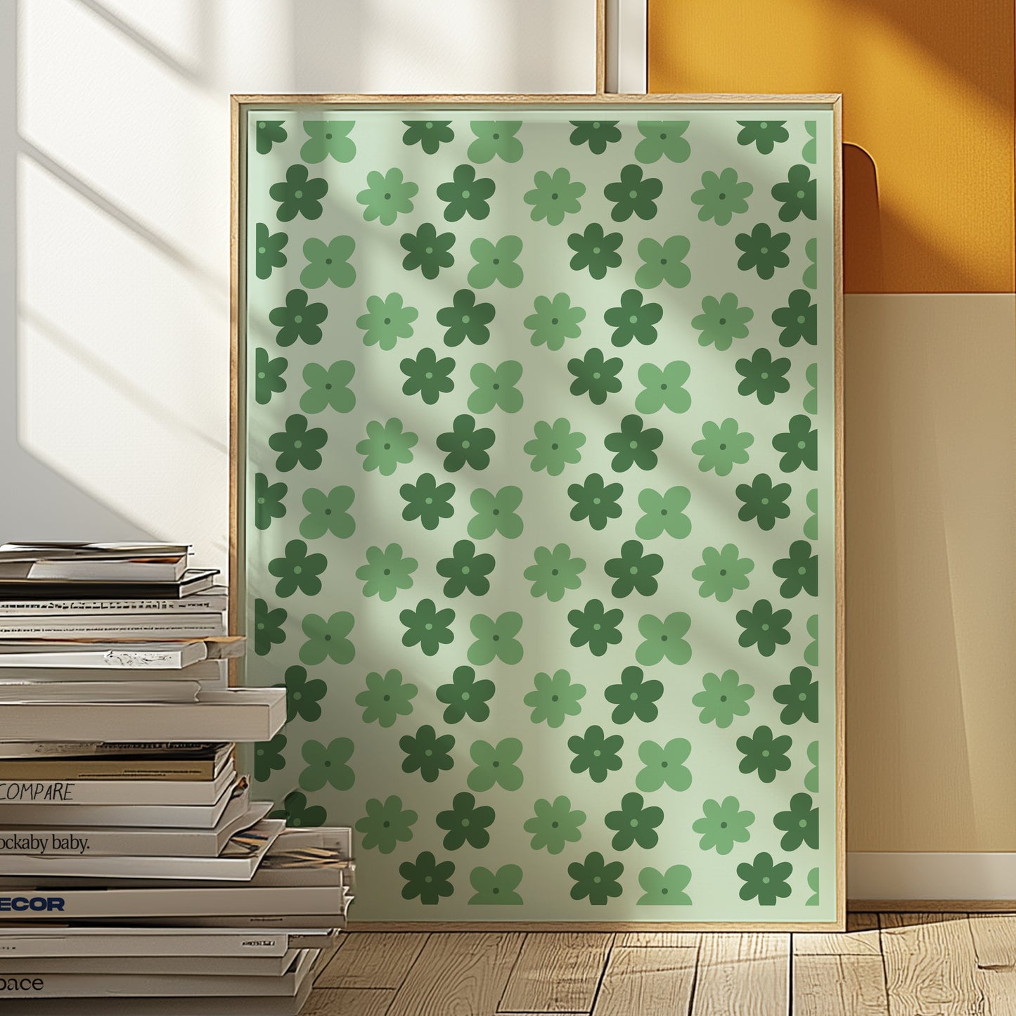 Flowers | Green Edge | Illustration Design | Digital Print