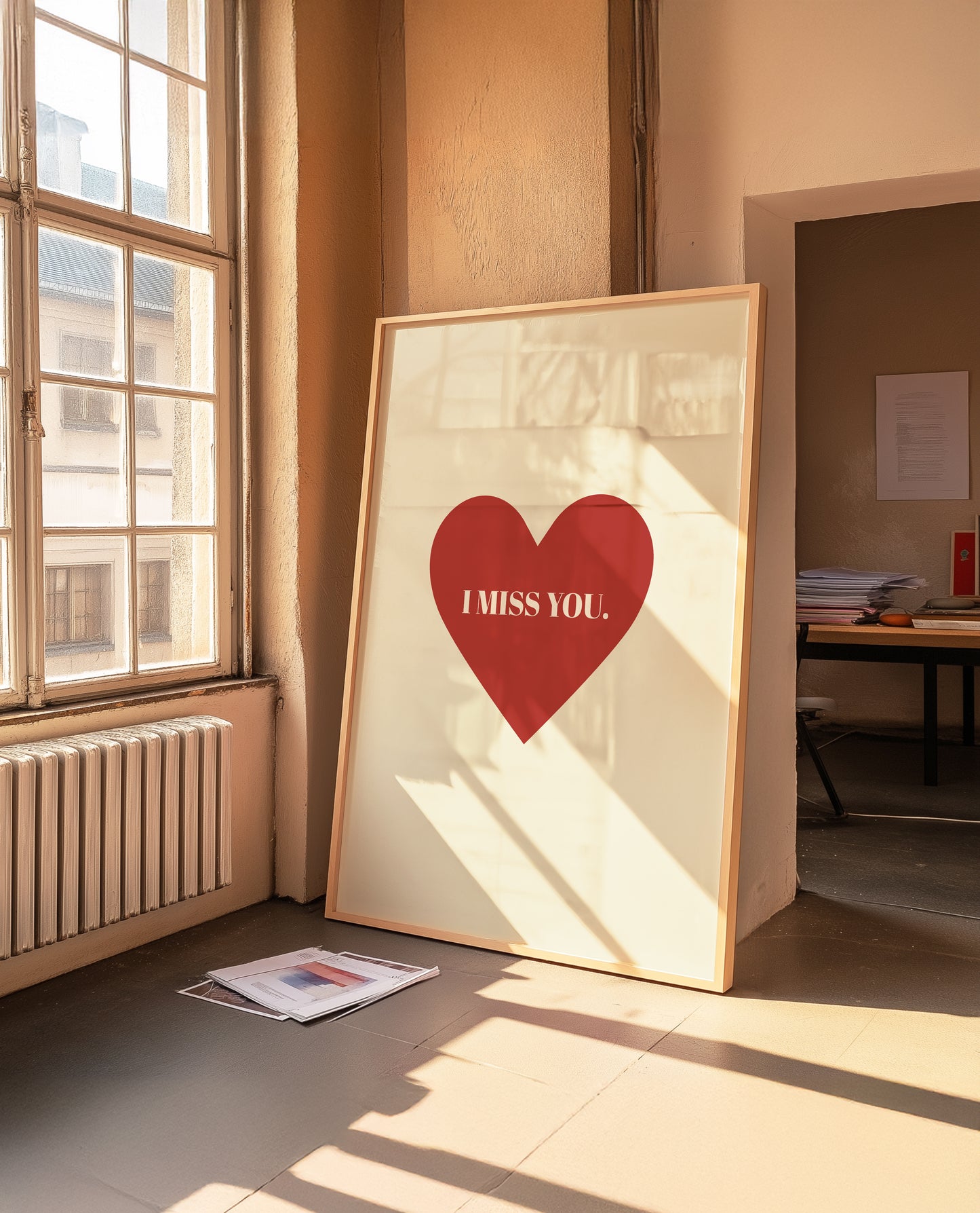 I Miss You Heart | Red | Illustration Design | Digital Print