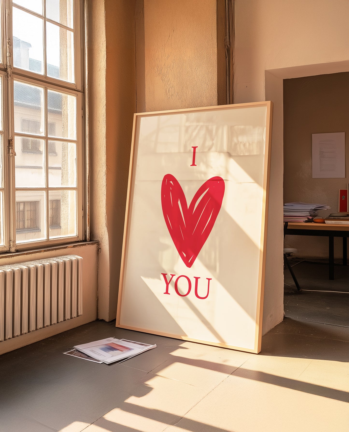 I Heart You | Red Cream | Illustration Design | Digital Print