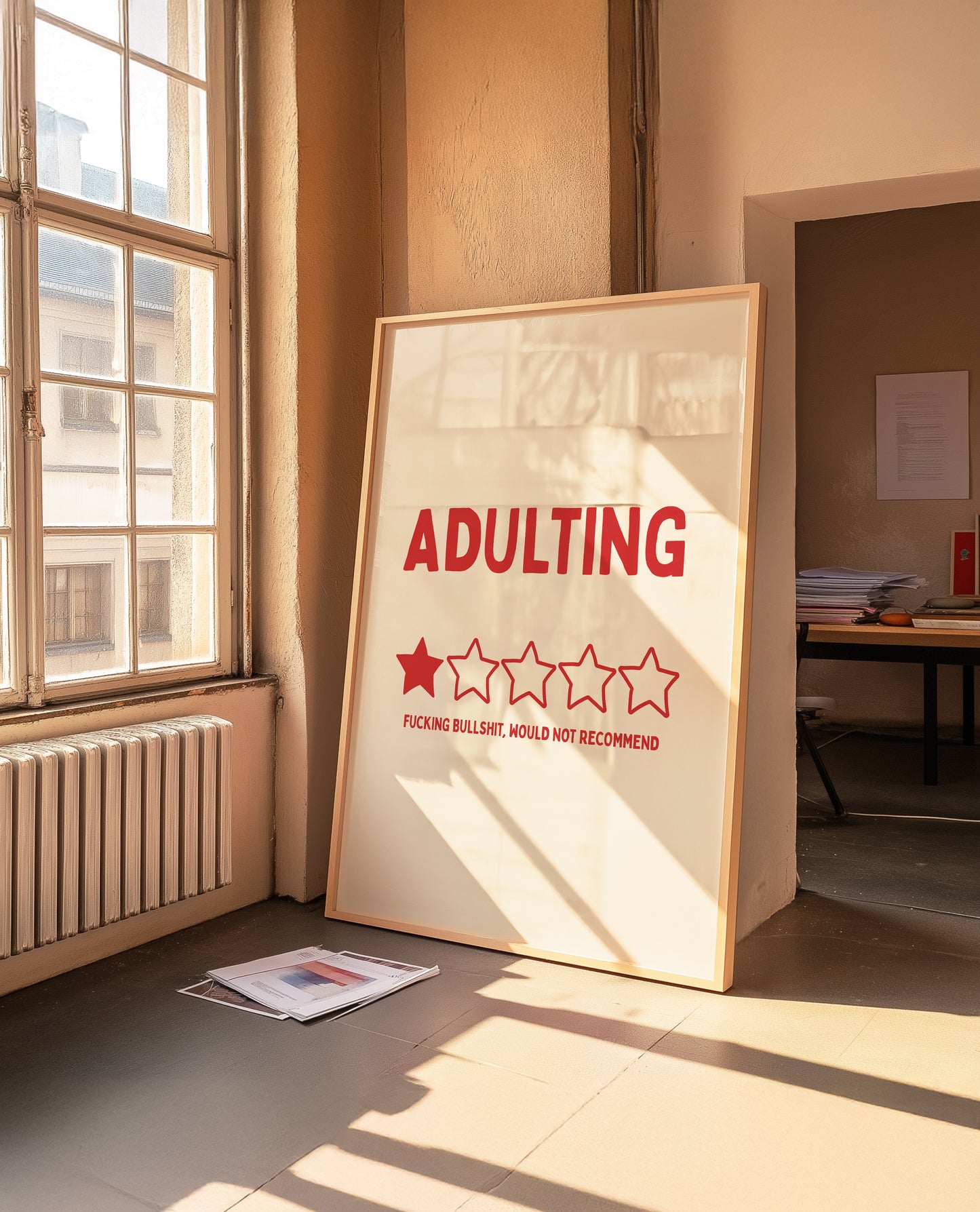 Adulting 1 Star | Red | Digital Print