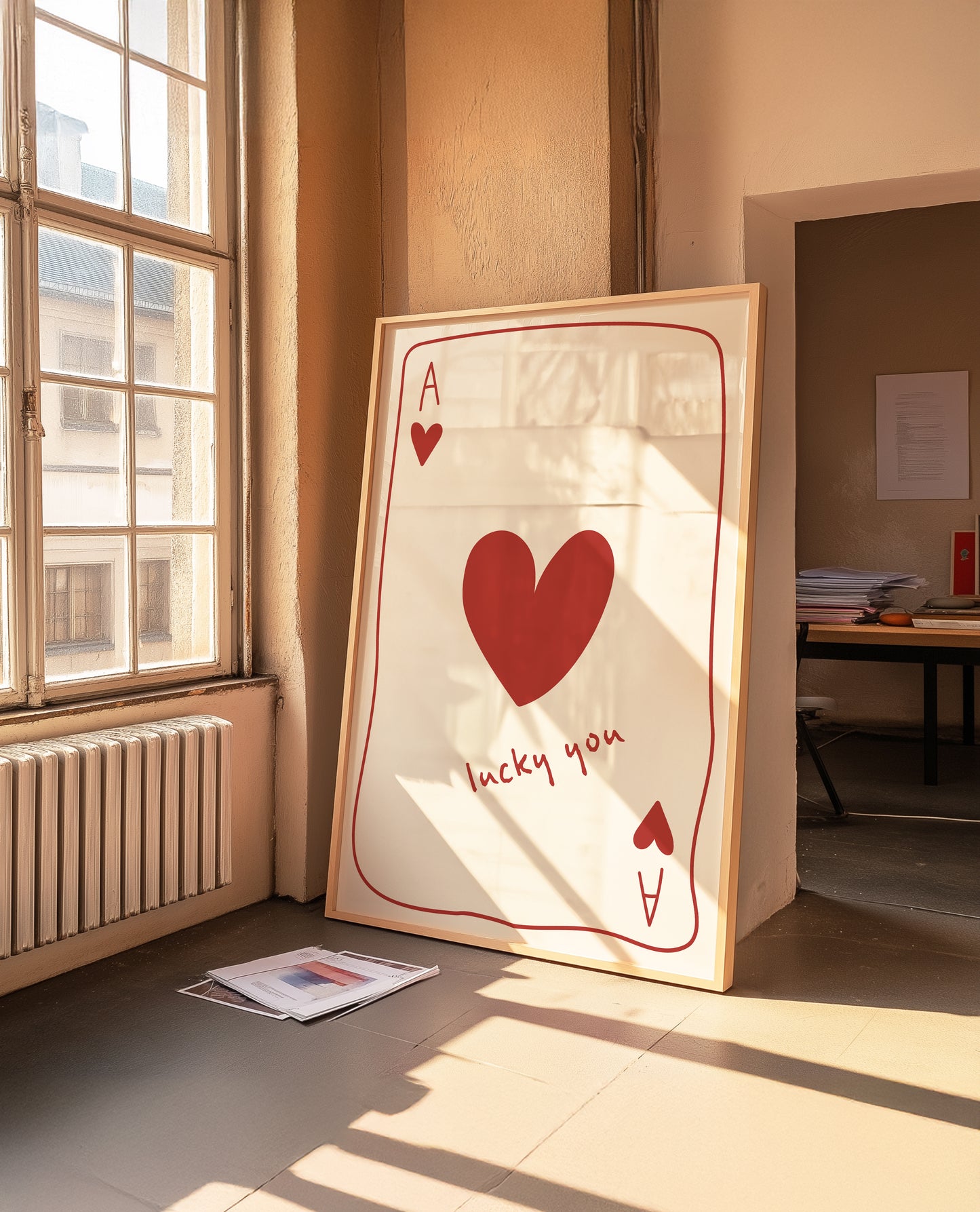 Lucky You Ace Of Hearts | Red | Illustration Design | Digital Print