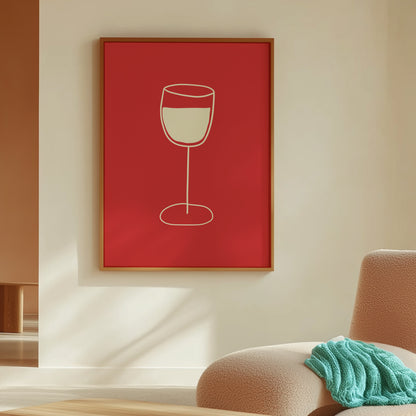 Glass Of Wine Illustration | Red | Digital Print