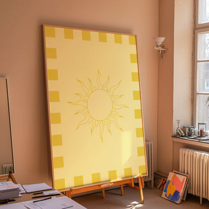 Sun Illustration Yellow | Digital Print