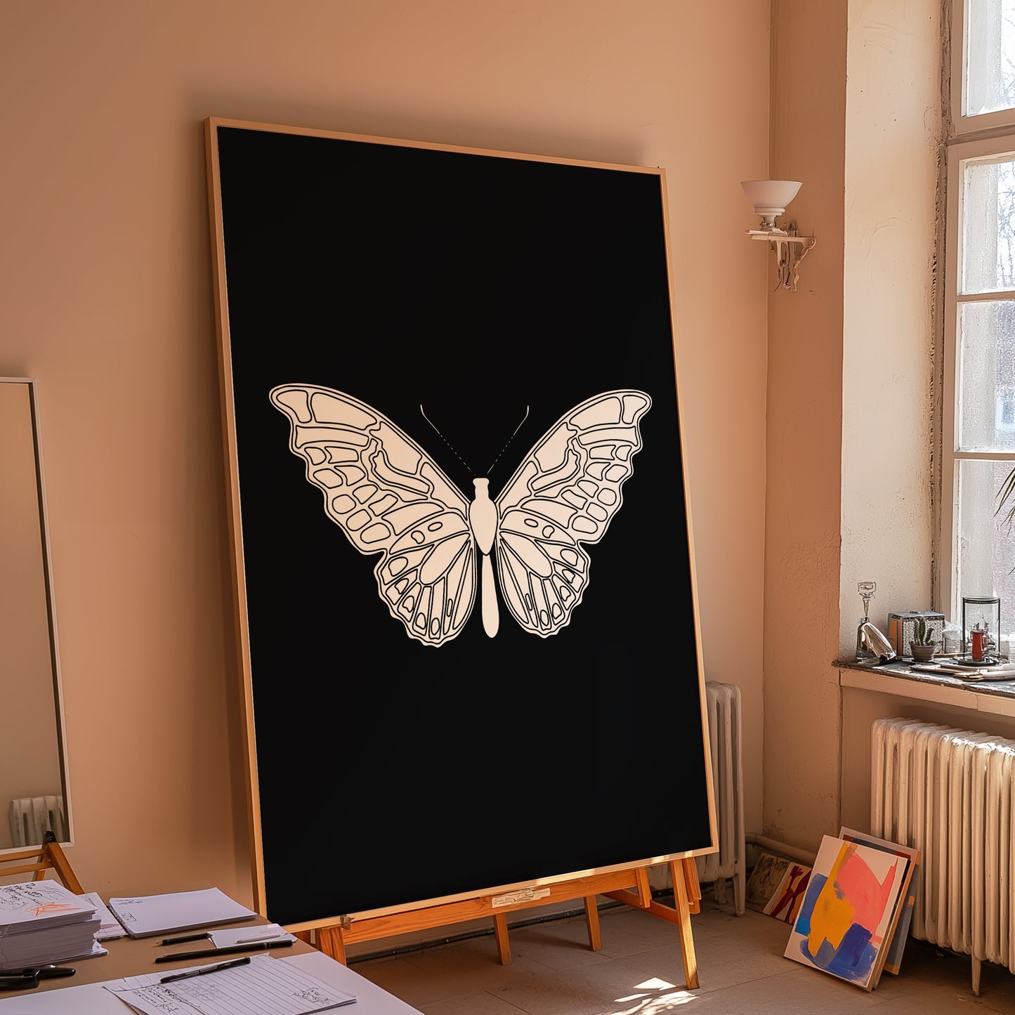 Butterfly Illustration | Black | Digital Print