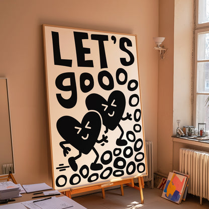 Lets Gooo | Black (Cream)  | Digital Print