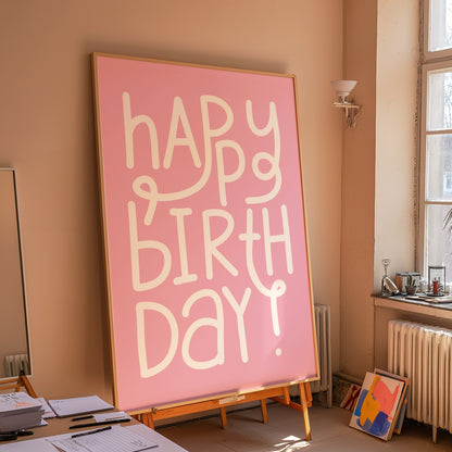 Happy Birthday Pink | Digital Print