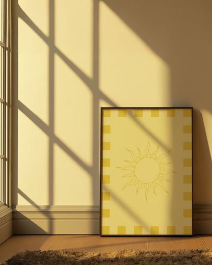 Sun Illustration Yellow | Digital Print