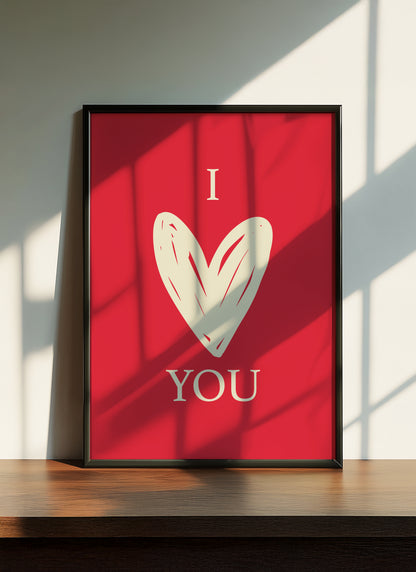 I Heart You | Red | Illustration Design | Digital Print